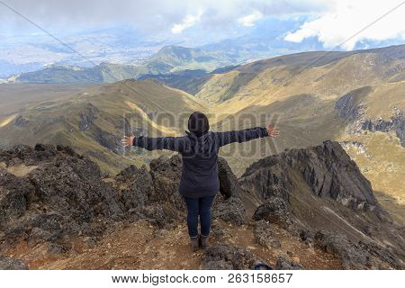 Eagle On Ruca Pichincha Over Quito, Ecuador