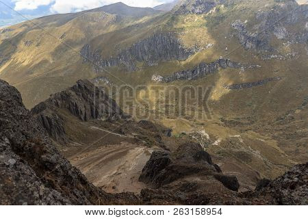 View From Ruca Pichincha Over Quito, Ecuador