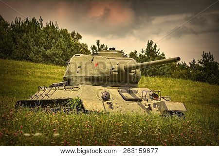 Tank Of World War 2 On The Battle Field