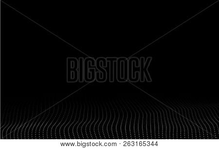 Wave Of Particles. Big Data. Vector Illustration.