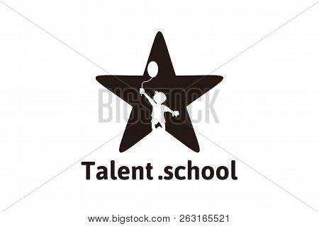 Talent School, With Children Playing Logo Designs Inspiration Isolated On White Background