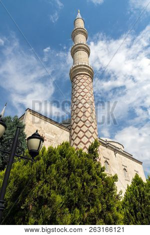 Edirne, Turkey - May 26, 2018:  Uc Serefeli Mosque Mosque In The Center Of City Of Edirne,  East Thr