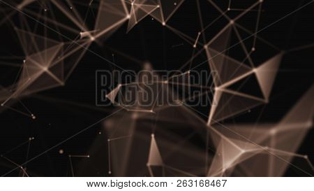 Abstract Digital Background. Big Data Visualization. Network Connection Structure. Science Backgroun