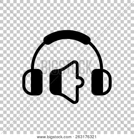 Headphones And Volume Level. Min Volume Level. Simple Icon. On T
