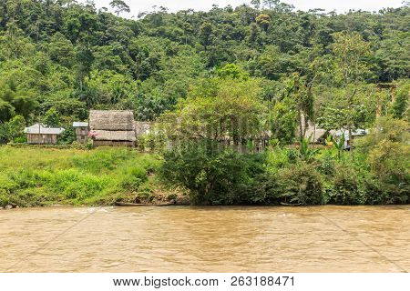Indigenous Village At Amazonas River, Ecuador