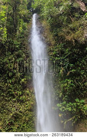 Waterfall On The Cascada Road In Banos, Ecuador