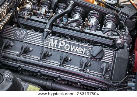 14 July 2018 Slany, Czech Republic: Bmw M Power Engine