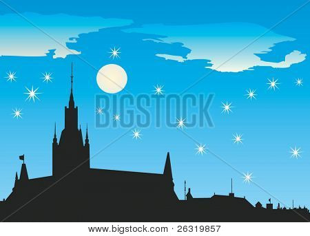 Silhouette de la vieille ville de Gdansk, Pologne