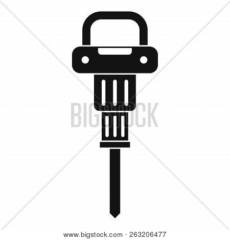 Pneumatic Hammer Icon In Simple Style Isolated Illustration