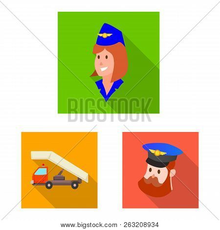 Vector Illustration Of Airport And Airplane Symbol. Collection Of Airport And Plane Stock Vector Ill