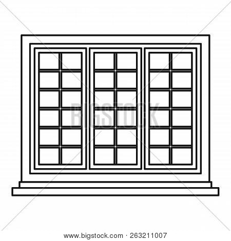 Wooden Tricuspid Window Icon In Outline Style Isolated Illustration