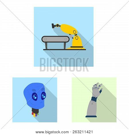Vector Design Of Robot And Factory Logo. Set Of Robot And Space Stock Vector Illustration.