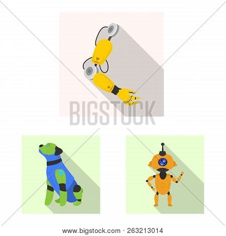 Vector Design Of Robot And Factory Symbol. Set Of Robot And Space Vector Icon For Stock.