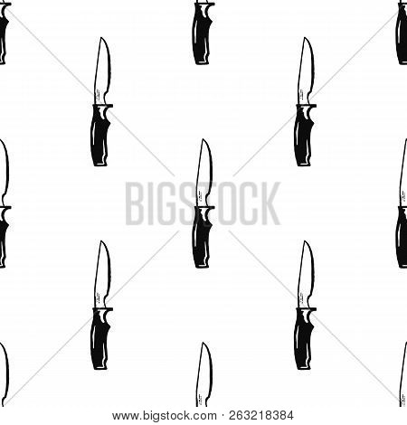 Camping Knife Seamless Pattern. Silhouette Distressed Style. Outdoor Adventure Equipment Wallpaper D