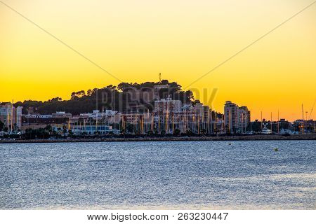 The Castle Port And City Of Denia At Sunset