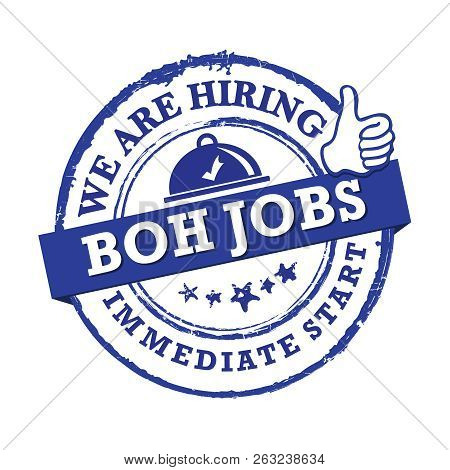 We Are Hirng - Boh Positions Available - Blue Printable Sticker For Designed For Companies That Are 