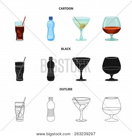 Vector Design Of Drink And Bar Symbol. Collection Of Drink And Party Vector Icon For Stock.