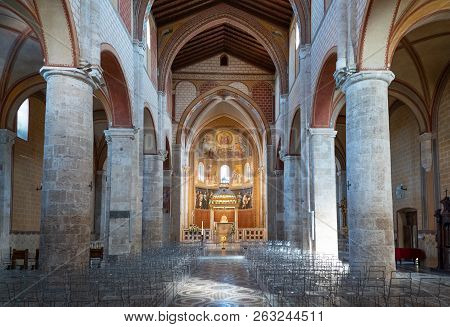 Anagni, Italy -  April 22, 2017: The Nave Of The Caehedral