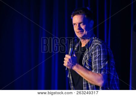 HUNTINGTON, NY - OCT 13: Comedian Jim Breuer performs at the Paramount on October 13, 2018 in Huntington, New York.