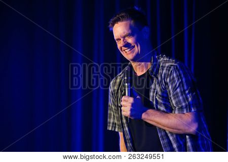 HUNTINGTON, NY - OCT 13: Comedian Jim Breuer performs at the Paramount on October 13, 2018 in Huntington, New York.