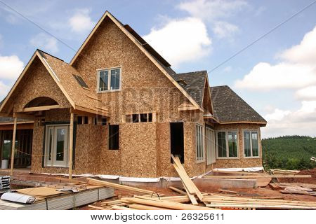 En anden opfattelse af et hus under opførelse.