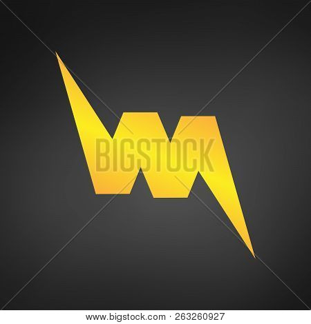 Letter W Or Vm Logo Icon Design Template Element Like Lightning. Vector Illustration.