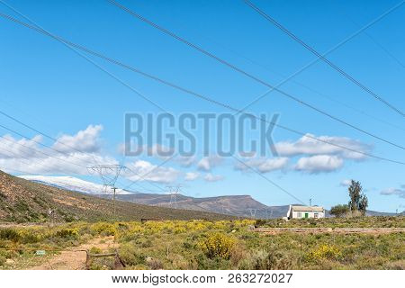 Ceres, South Africa, August 8, 2018: Farm Landscape At Karoopoort  On Road R355 In The Western Cape 