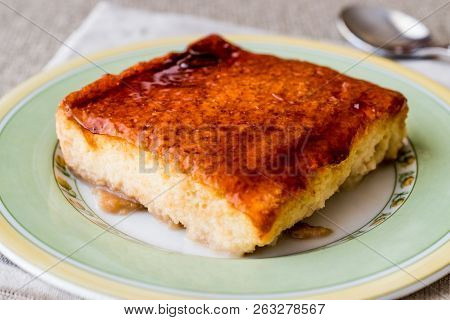 Balkan Cake Trilece With Caramel Sauce And Made With Three Milk