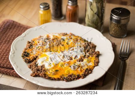 Fried Egg With Minced Meat.