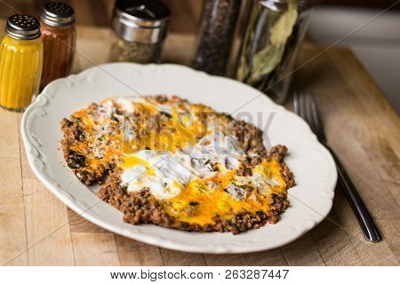 Fried Egg With Minced Meat.