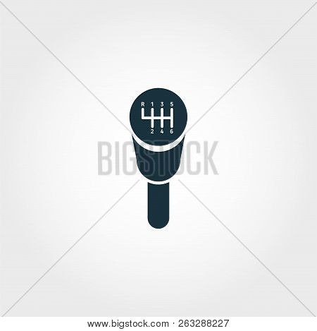 Gearshift Icon. Premium Quality Element Illustration From Car Parts Collection. Gearshift Monochrome