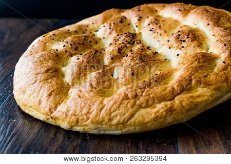 Turkish Ramadan Pita Or Ramazan Pidesi. (pide)