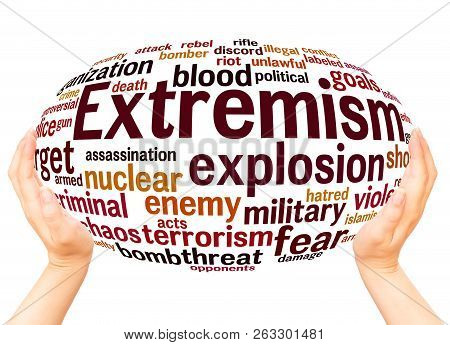 Extremism Word Cloud Hand Sphere Concept