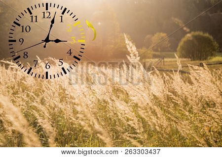 Autumn Landscape Abstraction. Fall Back Time. Daylight Saving Time