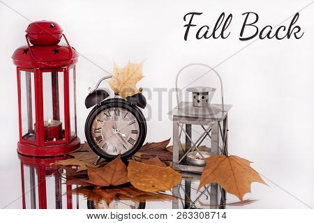 Daylight Saving Time. Wall Clock Going To Winter Time. Autumn Abstraction.