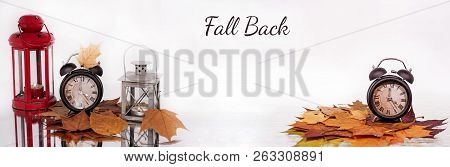 Daylight Saving Time. Wall Clock Going To Winter Time. Autumn Abstraction.