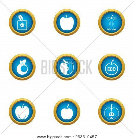Ripe Fruit Icons Set. Flat Set Of 9 Ripe Fruit Vector Icons For Web Isolated On White Background