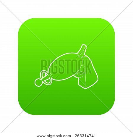 Alien Weapon Toy Icon Green Vector Isolated On White Background