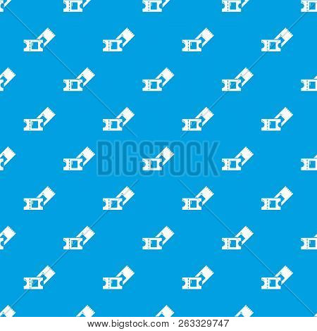 Ice Hockey Ticket Pattern Vector Seamless Blue Repeat For Any Use