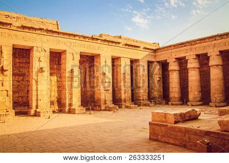 Beautiful Ancient Temple Of Medina-habu. Egypt, Luxor.