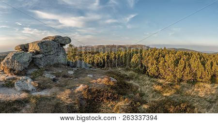 Panorama Of Krkonose Mountains With Wawel Tourist Cotage
