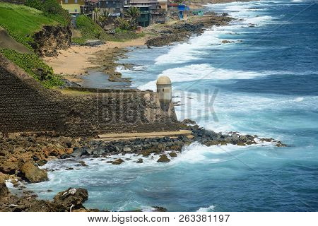 Castillo De San Cristobal Devil`s Sentry Box, San Juan, Puerto Rico. Devil`s Sentry Box Is The Oldes
