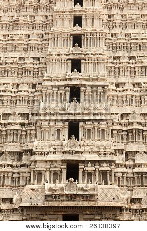 Tower (gopura) af Arunachaleswar tempel. Tiruvannamalai, Tamil Nadu, Indien