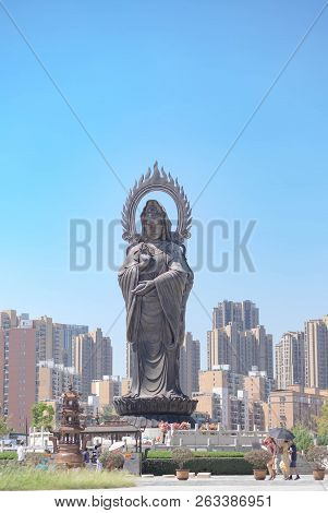 Wuhan, China - Sep 08, 2018: Guiyuan Temple S A Buddhist Temple Located On Wuhan City, Hubei Provinc