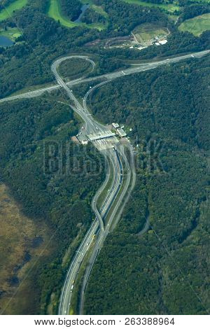 Aerial View Of Expressway To New Chitosea Airport In Hokkaido Japan