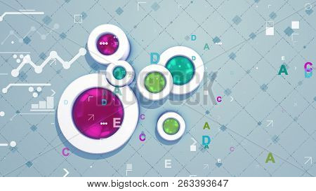 Abstract Backdrop With Cylinders And Graphs