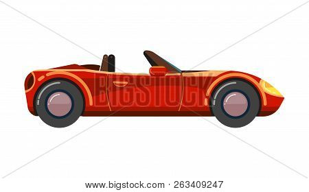 Red Cabriolet Car. Luxury Sport Business Comfortable Wageningen Cabrio Automobile Supercar