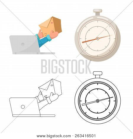 Vector Illustration Of Goods And Cargo Sign. Set Of Goods And Warehouse Vector Icon For Stock.
