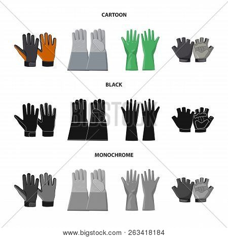 Vector Illustration Of Glove And Winter Icon. Set Of Glove And Equipment Vector Icon For Stock.