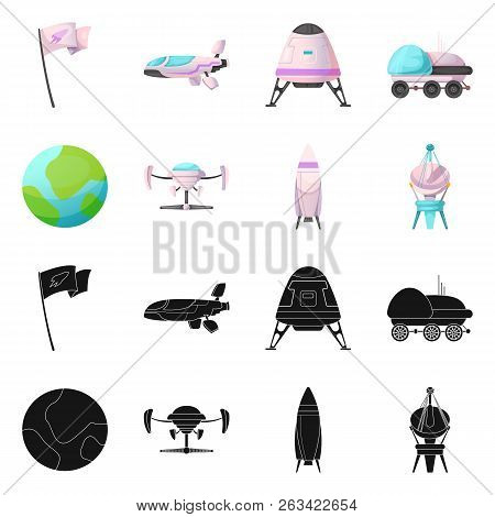 Vector Illustration Of Mars And Space Icon. Set Of Mars And Planet Stock Vector Illustration.